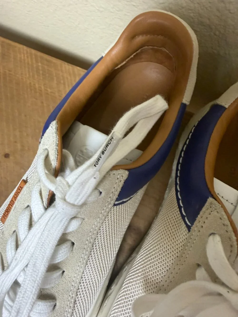 Tory Burch Ladybug Low Top Sneaker Cream & Blue Size 8